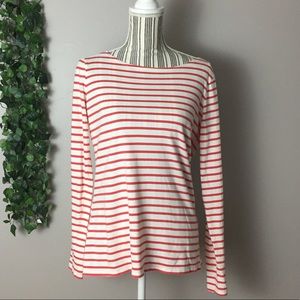 Kids Boden white & red long sleeve shirt sz 8